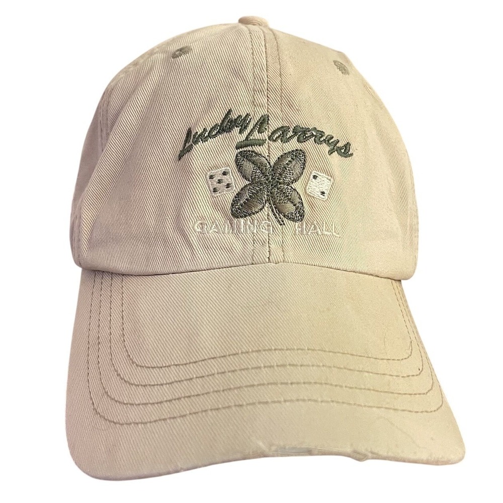 Vtg American Eagle Performance Hat Cap Y2K Lucky Larry's Gaming Hall Distressed